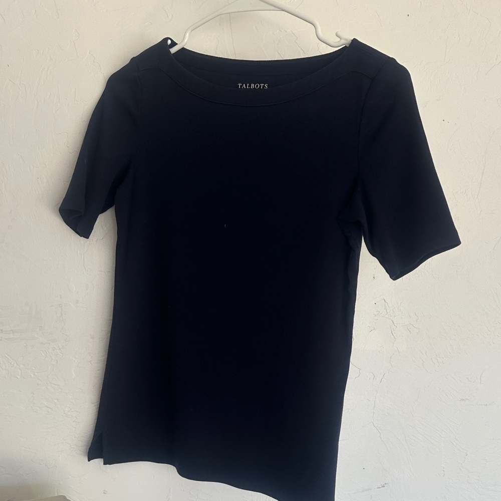 Talbots Women's Navy Short Sleeve Top